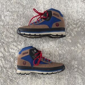 Timberland Men s Jacquard Euro Hiker Boots Brown Royal Blue